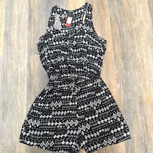 Shosho Black and White Patterned Romper